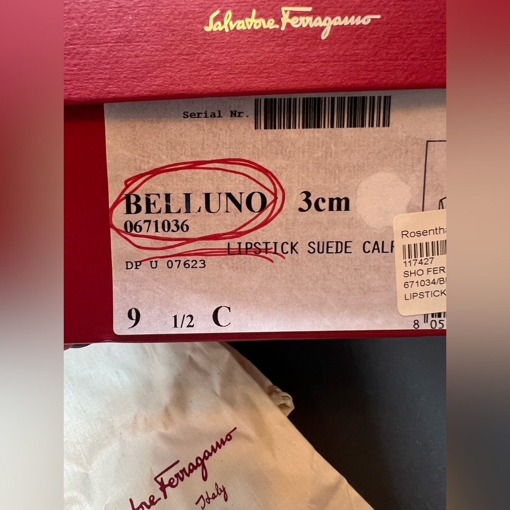 Salvatore Ferragamo Belluno Suede Sandals Women’s Size 9.5 Red W Box - Picture 8 of 11